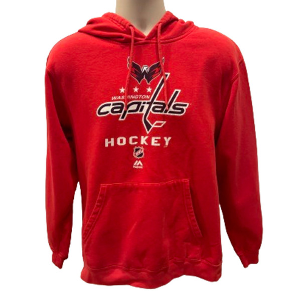 Majestic Washington Capitals Hooded Hockey Sweatshirt - Size Medium - Picture 1 of 4